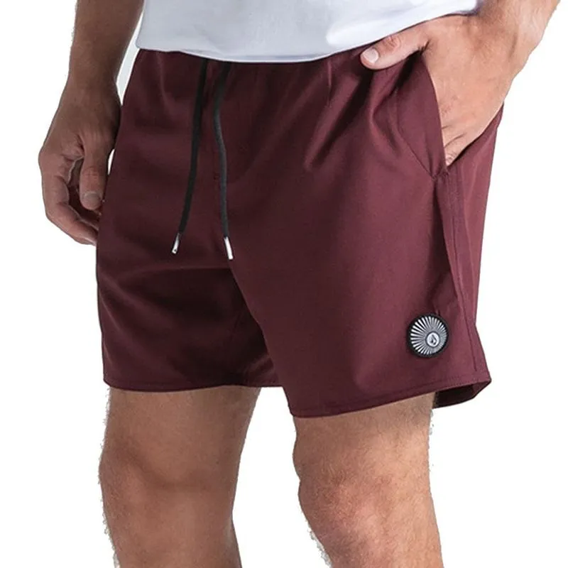 Bermuda Volcom Lido Solid Imp WT26 Masculina Merlot M / vermeho