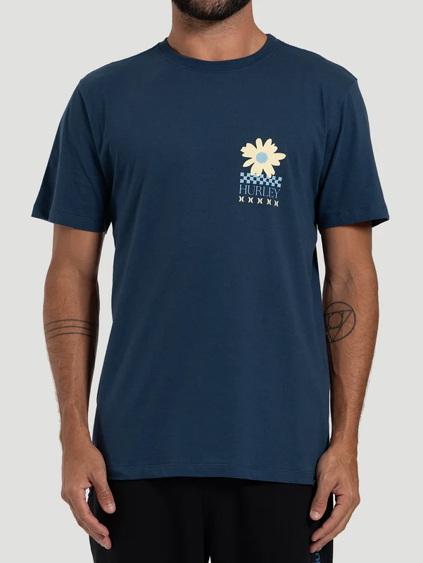Camiseta Manga Curta Hurley New Flower Azul Marinho GG / AZUL MARINHO