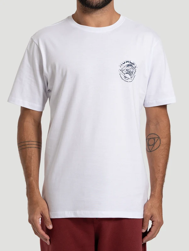 Camiseta Manga Curta Hurley Tiger Branca GG / Branco