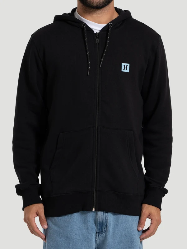 Moletom Canguru com Zíper Mini Icon II Hurley Preto GG / Preto