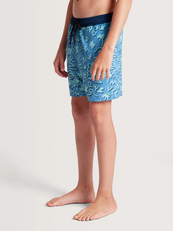Shorts Hang Loose Juvenil Summer Kids Collection 10 / AZUL