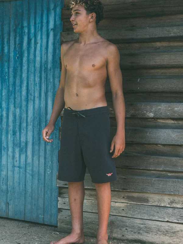Boardshorts 18” Preto Hang Loose Retro 42 / Preto
