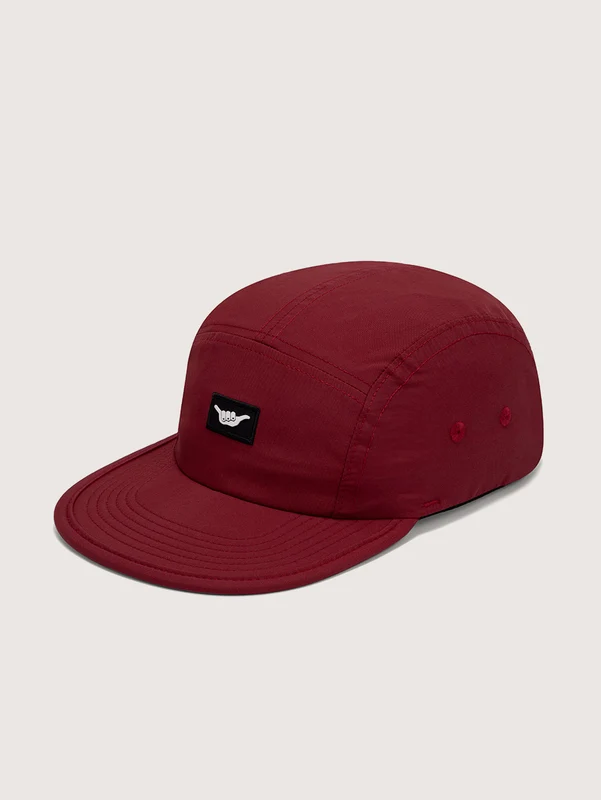 Boné Aba Reta Bordô Hang Loose Label Patch Five Panel UN / Bordo