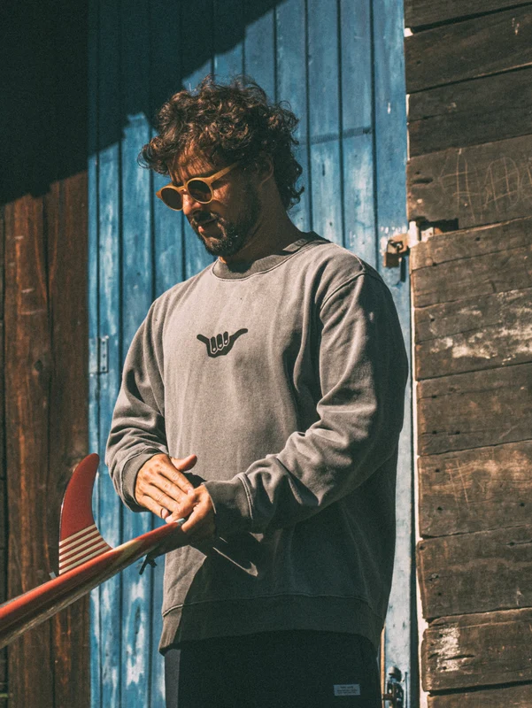 Moletom Careca Preto Hang Loose Retro Washed G / Preto