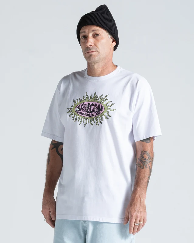 Camiseta Regular Volcom Live Wire Branca GG / Branco
