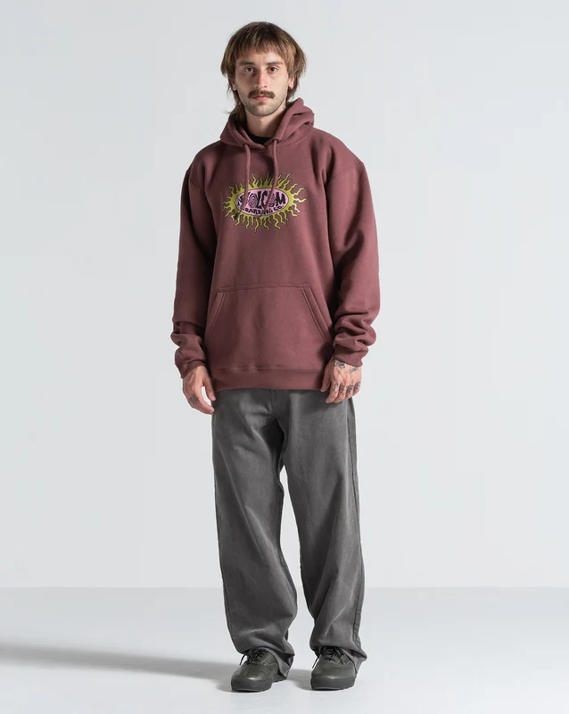 Moletom Canguru Volcom Watanite Bordô P / Bordo
