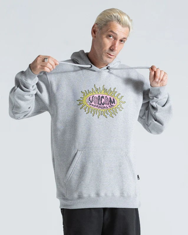 Moletom Canguru Volcom Watanite Mescla Cinza M / Cinza Mescla