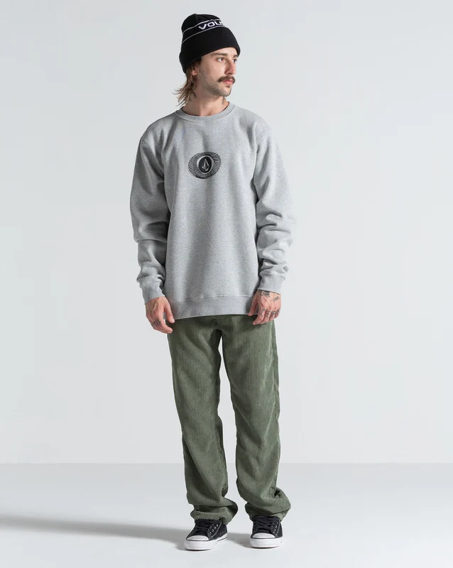 Moletom Careca Volcom Exacto Cinza Mescla M / Cinza Mescla