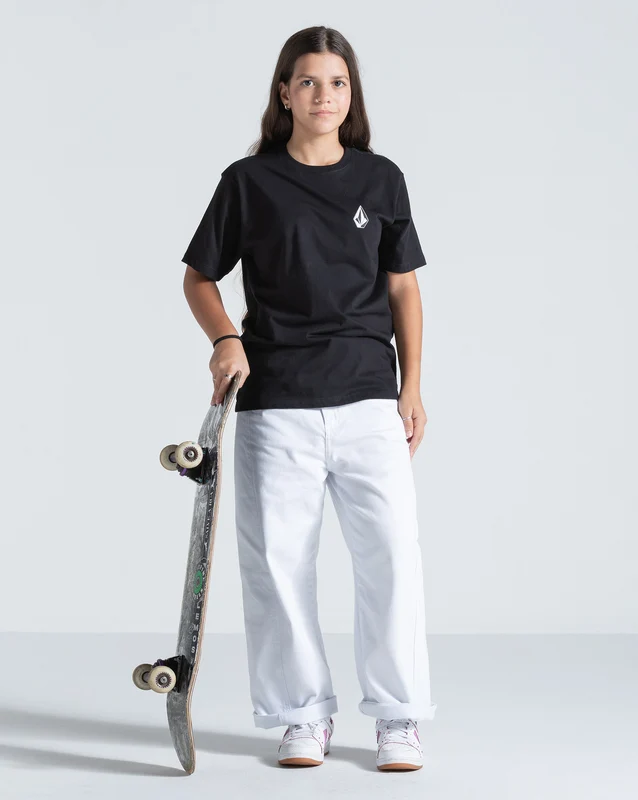 Camiseta Regular Volcom Iconic Juvenil Preta 08 / Preto