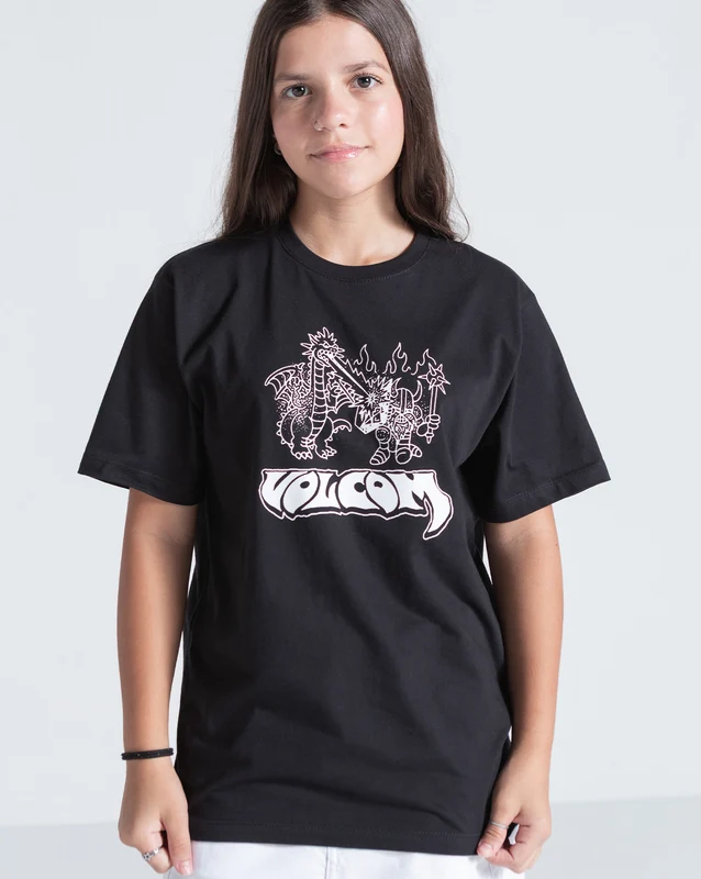 Camiseta Regular Volcom Blasted Preta 12 / PRETO