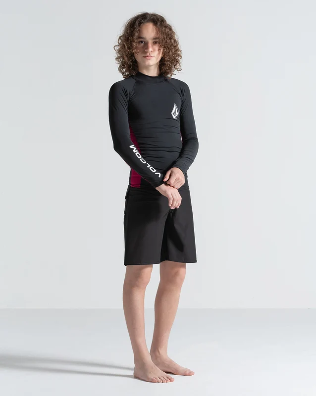 Lycra Manga Longa Volcom Lido Solid Preta 12 / Preto