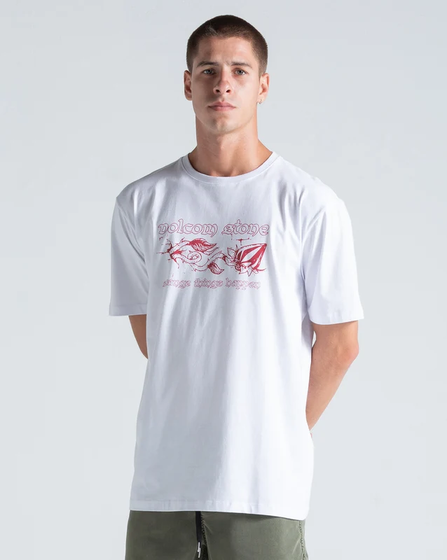 Camiseta Regular Volcom Ingrow Branca P / Branco