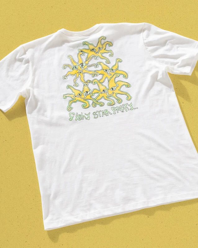 Camiseta Especial Volcom Fish Star Off White GG / Off White
