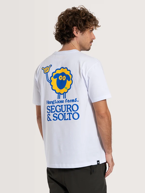 Camiseta Seguro e Solto Hang Loose x Farms GG2 / BRANCO