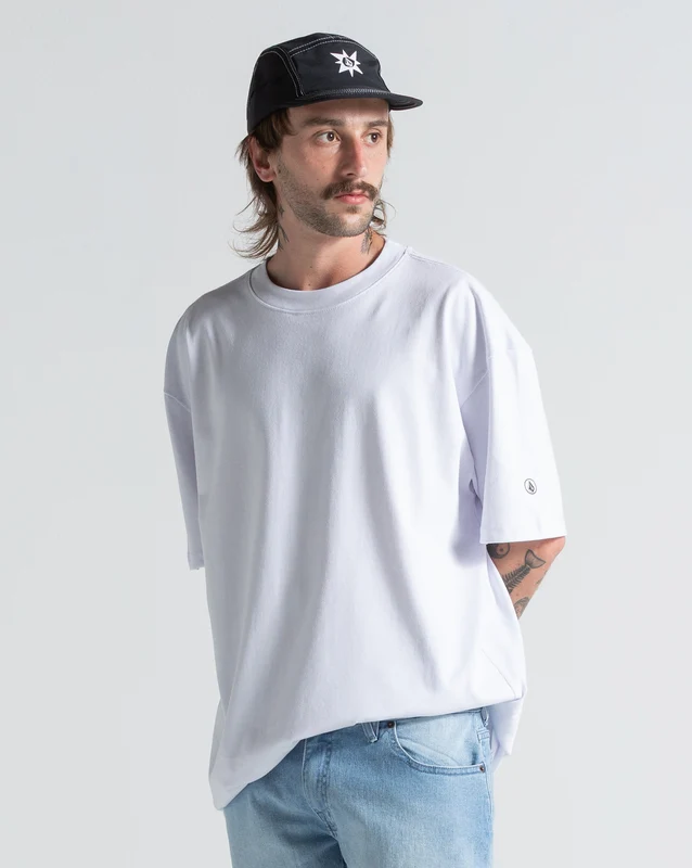 Camiseta Comfort Volcom Fit Circle Solid Branca M / BRANCO