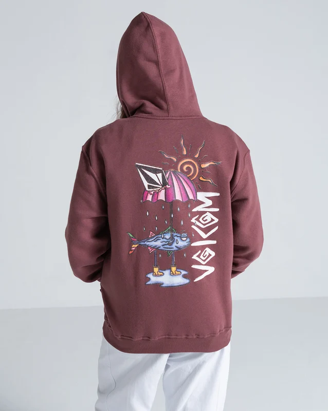 Moletom Canguru Volcom Sunfish Bordô 12 / Bordo
