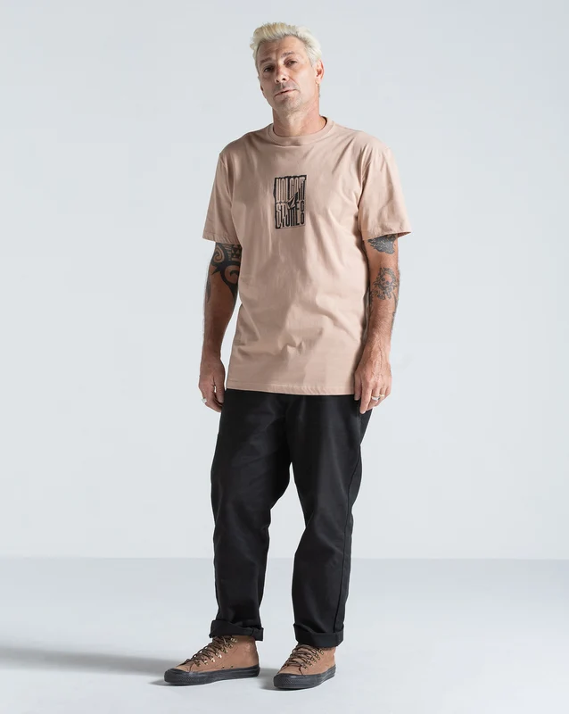 Camiseta Regular Volcom Exacto Bege P / Bege