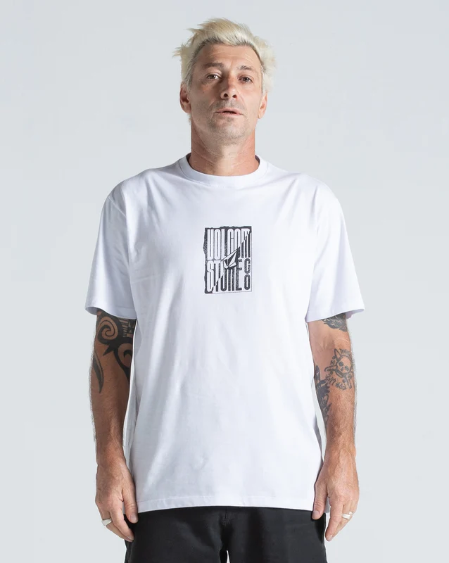 Camiseta Regular Volcom Exacto Branca G / Branco