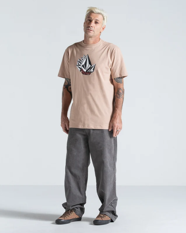 Camiseta Regular Volcom Shmoot Bege M / Bege