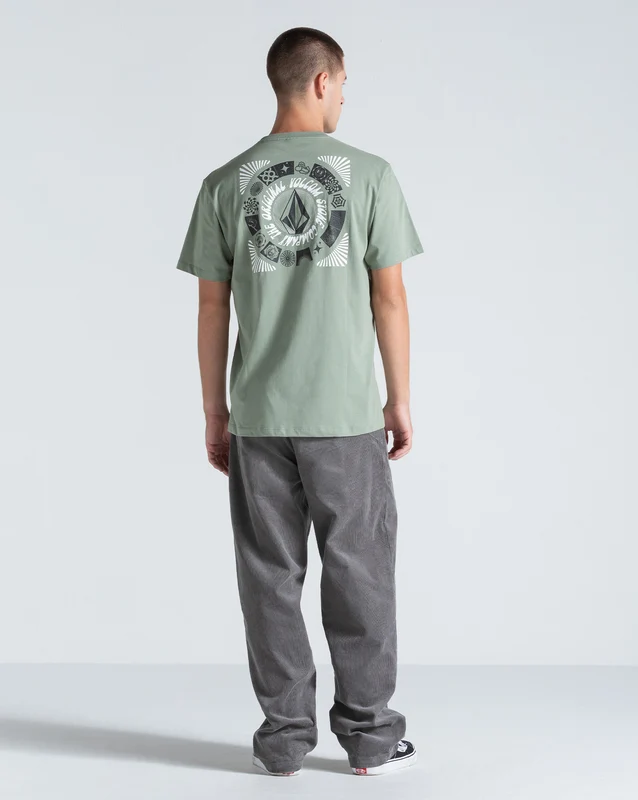 Camiseta Regular Volcom Round Out Verde Claro GG / Verde Claro
