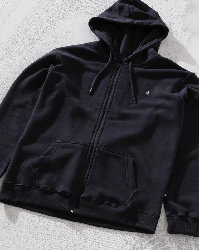 Moletom Canguru Aberto Volcom Single Stone Preto P / PRETO