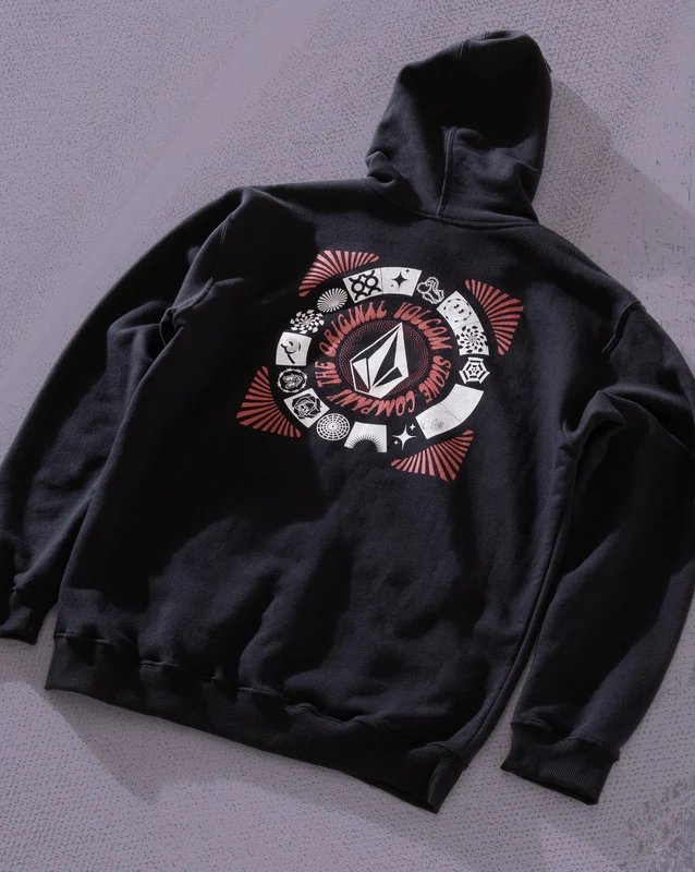 Moletom Canguru Volcom Circle Stoned Preto P / Preto