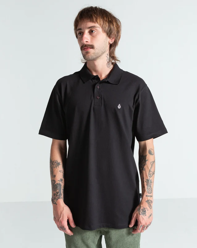Camiseta Polo Volcom Classic Stone Preta GG / PRETO