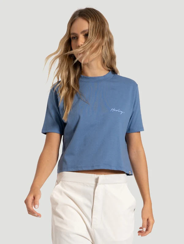 Camiseta Manga Curta Hurley Line Feminina Azul M / Azul