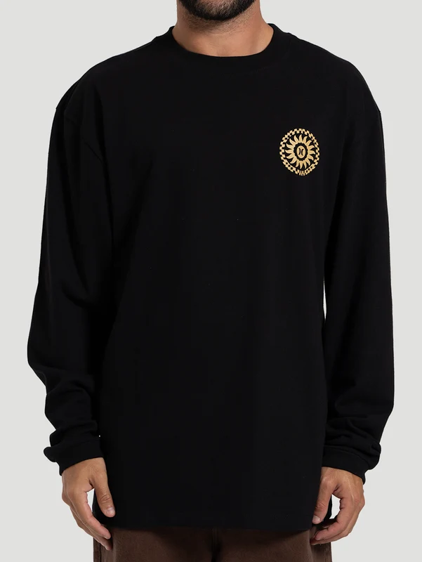 Camiseta Manga Longa Hurley Empire Maxfit Preta M / Preto
