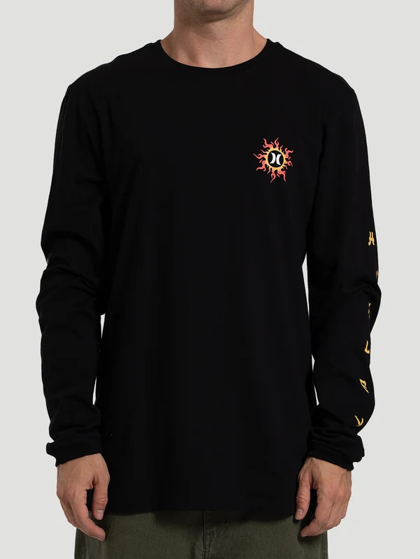 Camiseta Manga Longa Preta Hurley Dragon G / Preto