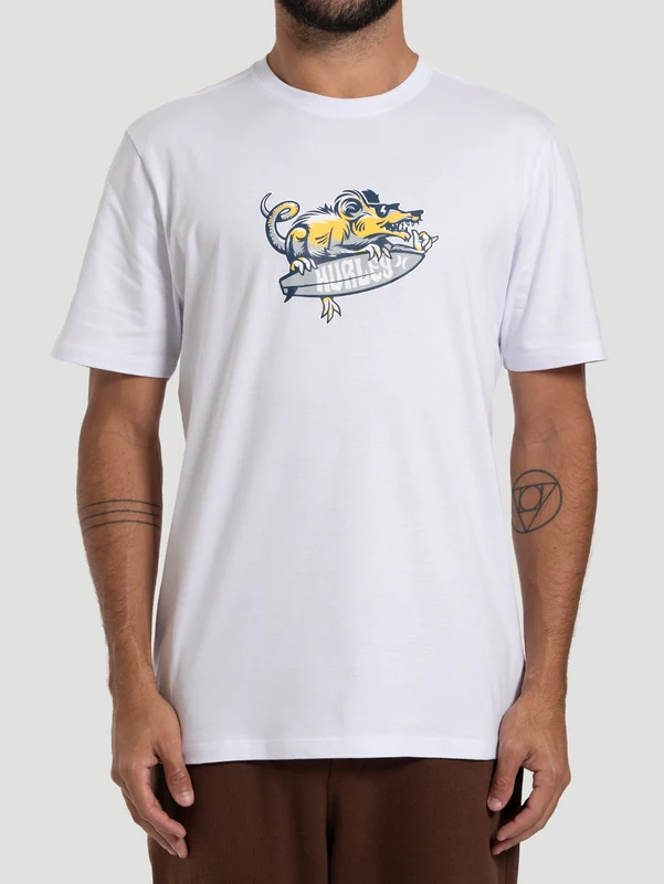Camiseta Masculina Manga Curta Hurley Crazy Branco M / Branco