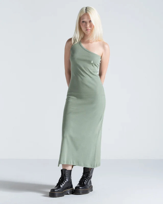 Vestido Volcom One Shoulder Verde G / Verde