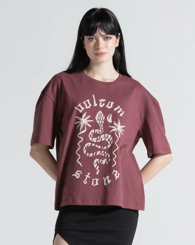 Camiseta Regular Volcom Burnout Bordô G / Bordo