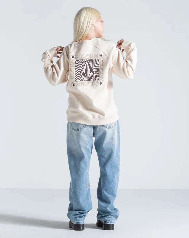 Moletom Careca Volcom Stone Crew Off White GG / Off White