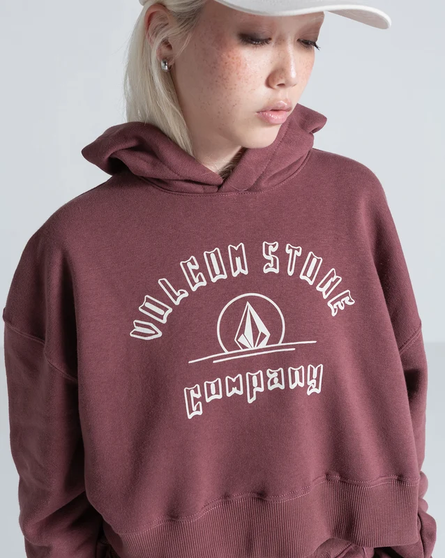 Moletom Canguru Fechado Volcom College Bordô M / Bordo