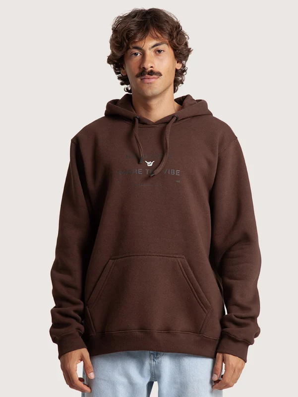 Moletom Canguru Fechado Marrom Hang Loose Play P / Marrom
