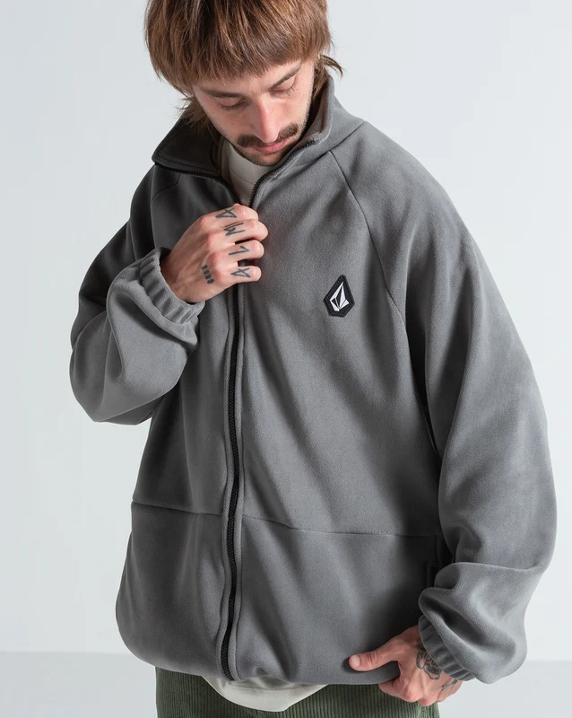 Fleece Volcom Runtime Cinza Chumbo GG / Preto