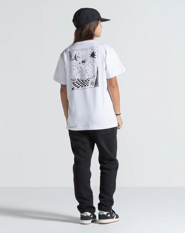Camiseta Regular Volcom Nowhere Juvenil Branca 10 / BRANCO