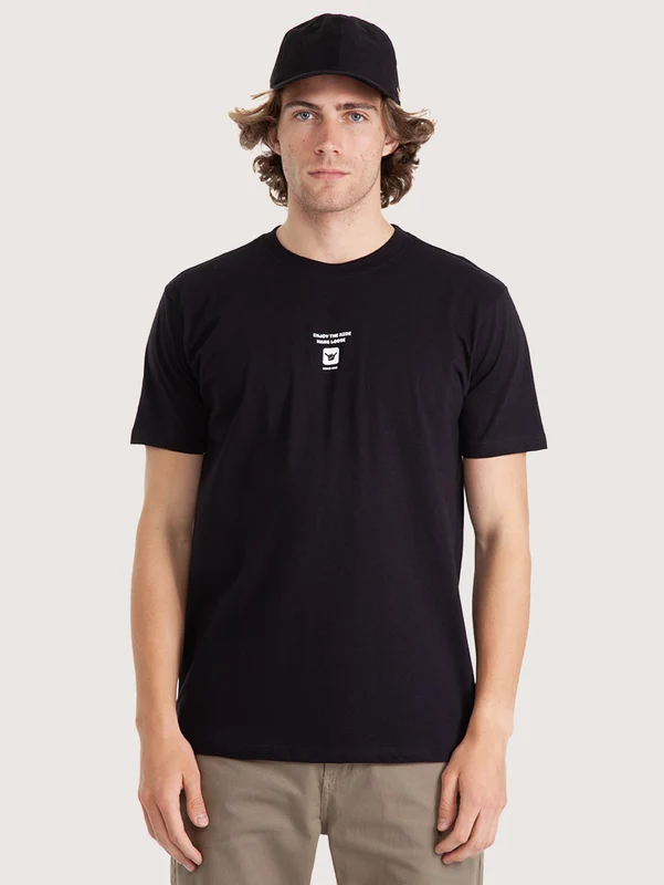 Camiseta Manga Curta Hang Loose Mini Preta M / Preto