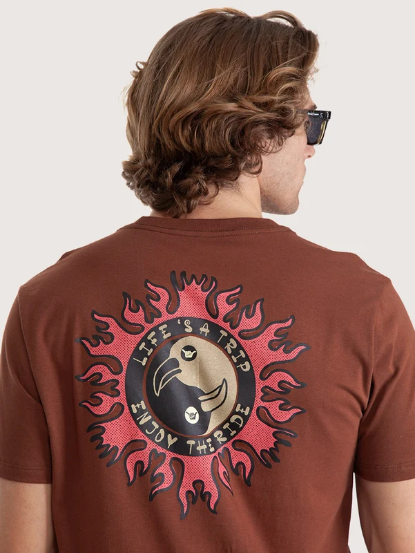 Camiseta Masculina Hang Loose Birds Marrom G / Marrom