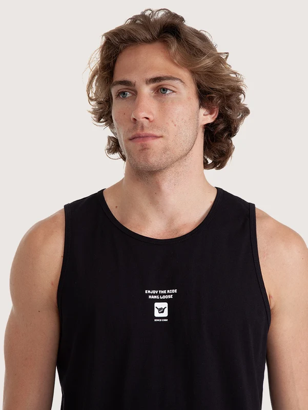 Regata Masculina Hang Loose Mini Preto P / Preto