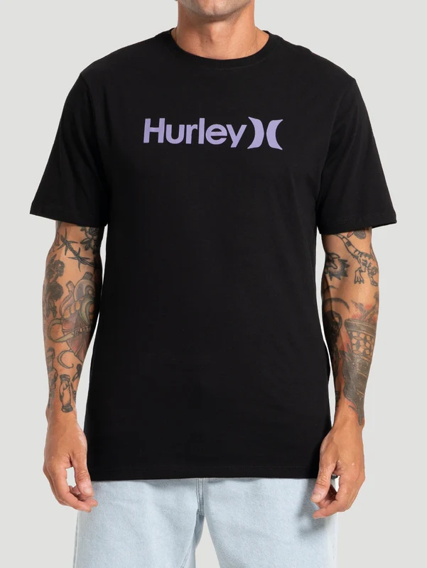 Camiseta Manga Curta Hurley Silk O&O Solid Preta GG / Preto