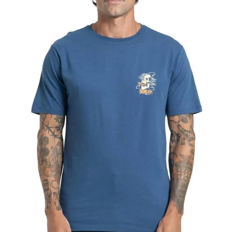 Camiseta Hurley Surf Skull SM27 Masculina Marinho P / azul-escuro