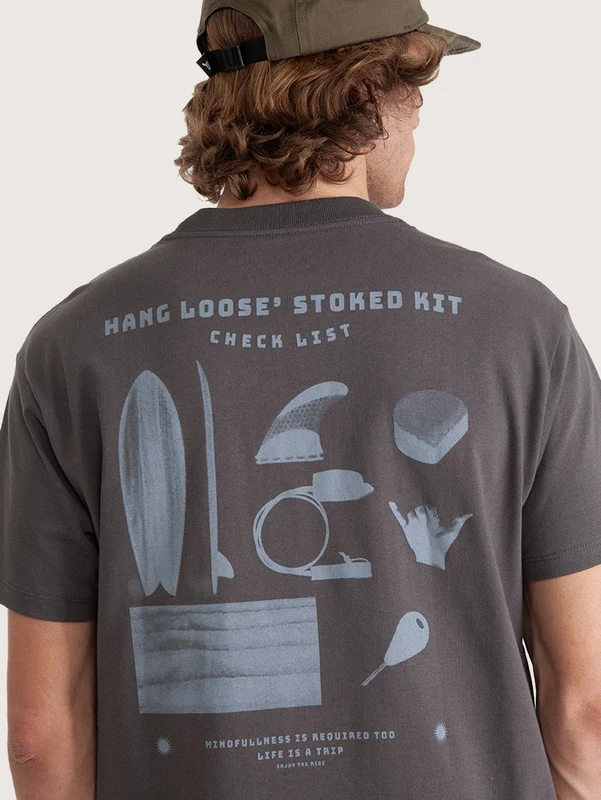 Camiseta Especial Hang Loose Stoked Cinza GG / Cinza