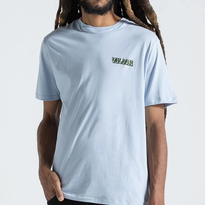 Camiseta Volcom Round About SM27 Masculina Azul Claro P / azul