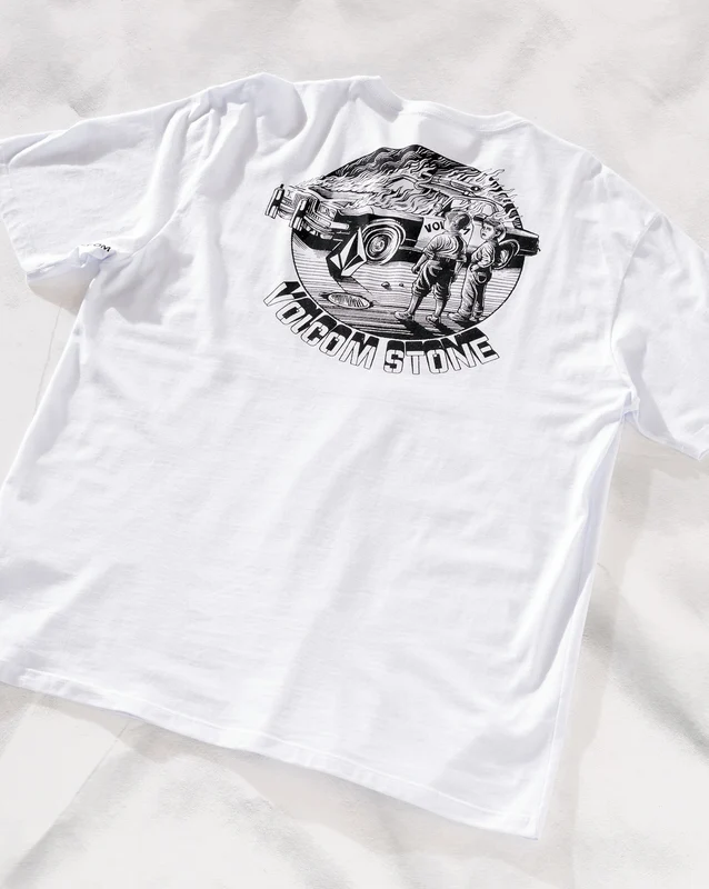 Camiseta Regular Volcom Firecar Branca P / BRANCO