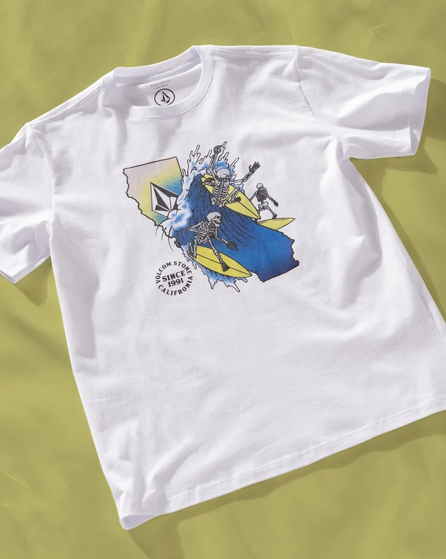 Camiseta Regular Volcom Cali Ripper Branca 08 / BRANCO