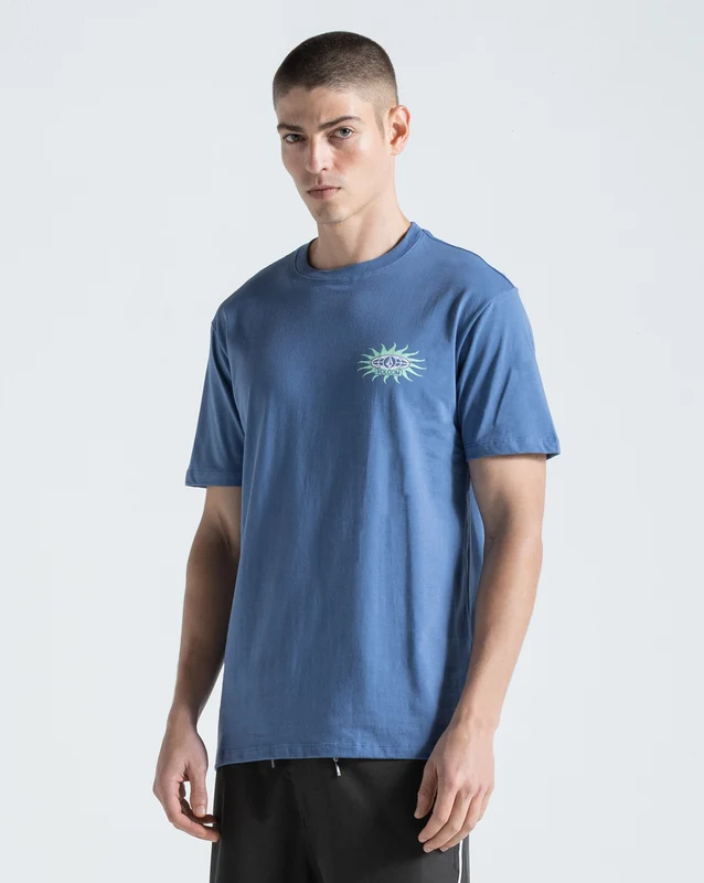 Camiseta Regular Volcom Sunlog Azul Escuro G / AZUL ESCURO
