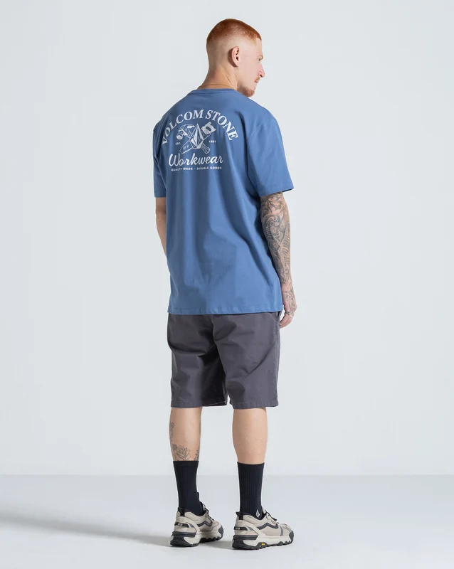 Camiseta Regular Volcom Cross Cut Azul Escuro P / AZUL ESCURO