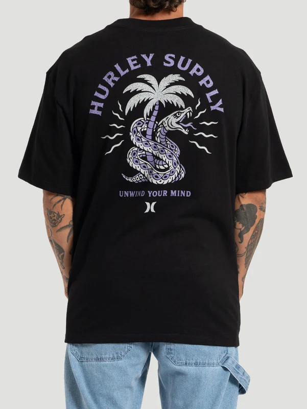 Camiseta Maxfit Palm Snake Hurley Preta G / Preto
